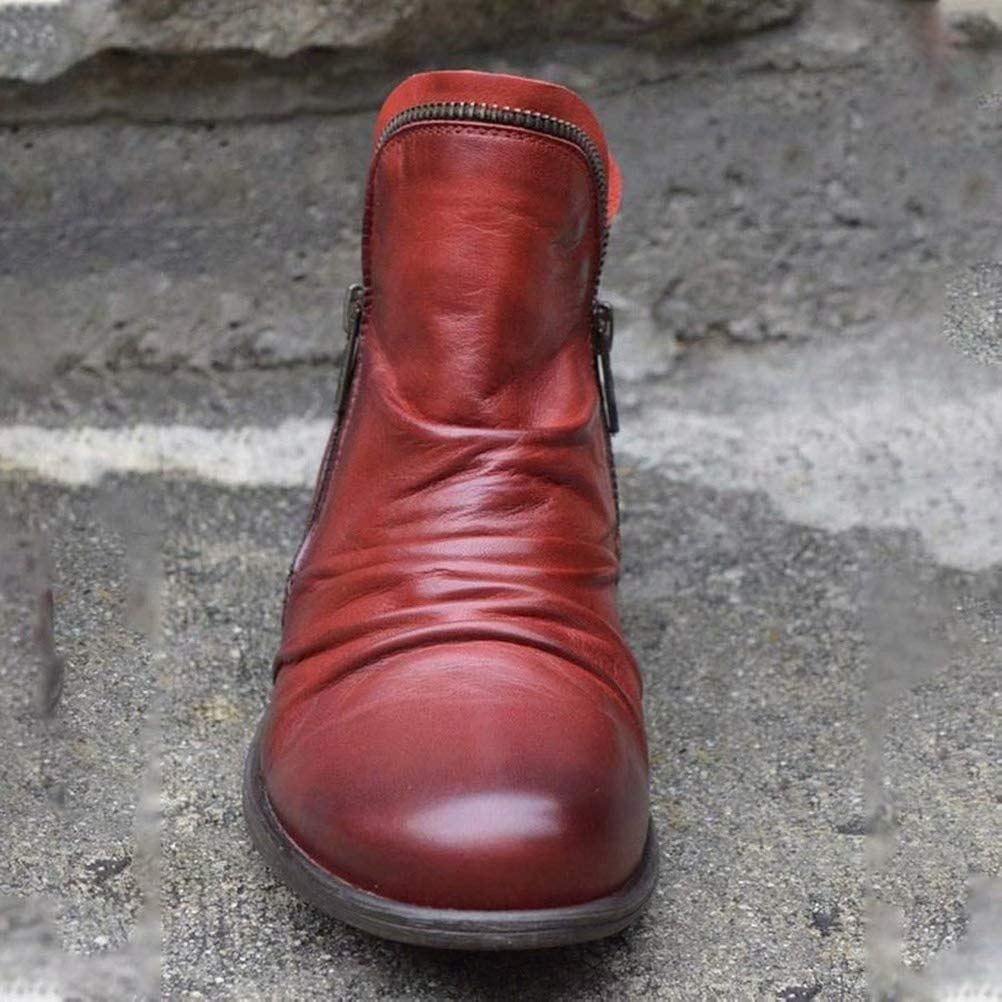 Amazon.com | Women's New Chic Vintage Leather Booties Ankle Boots