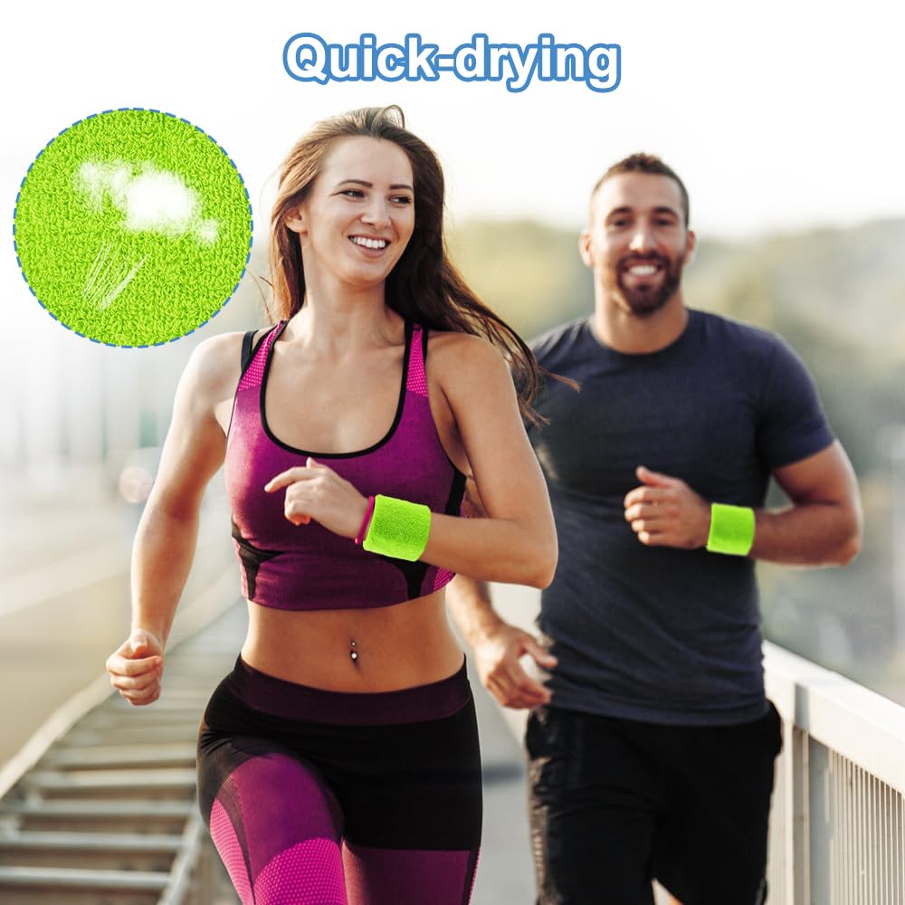 Set van 12 zweetbanden, sportarmband, katoenen zweetband voor heren en dames, goed voor tennis, basketbal, hardlopen, sportschool, training (wit Set van 12 zweetbanden, sportarmband, katoenen zweetband voor heren en dames, goed voor tennis, basketbal, hardlopen, sportschool, training (wit