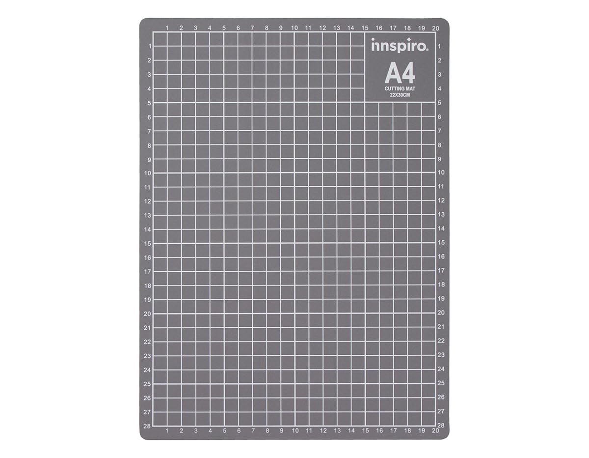 INNSPIRO Base de coupe A4 − 22x30cm. Tapis de coupe auto-cicatrisant. Pour écrire, dessiner, estamper et couper. Protection des surfaces de travaiur couper les matériaux avec un cutterl. Parfait po