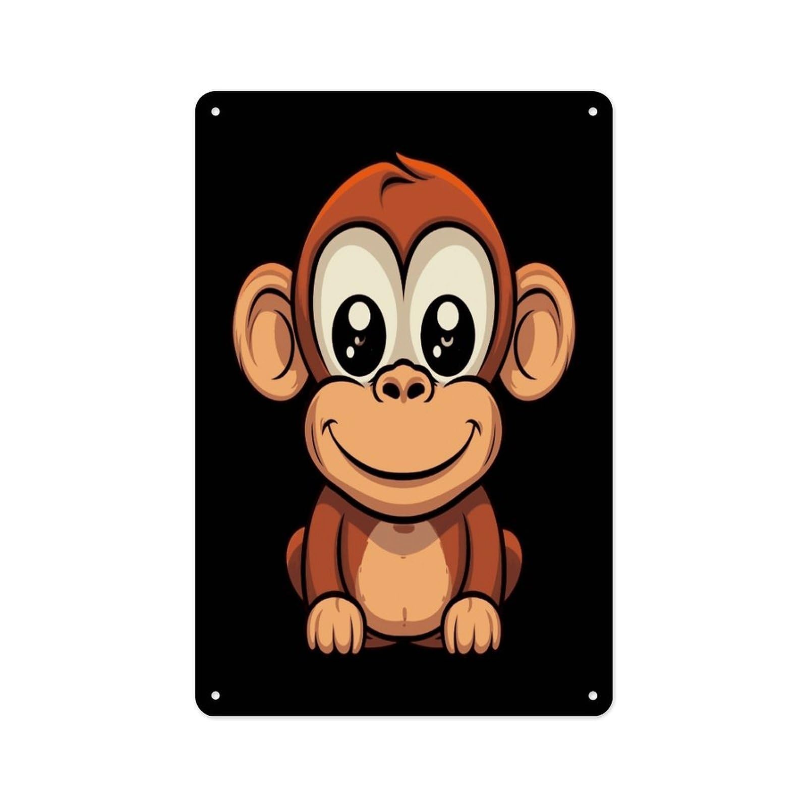 Fekiloot Style Cartoon Monkey Wall Decor Metal Signs Tin Signs Poster