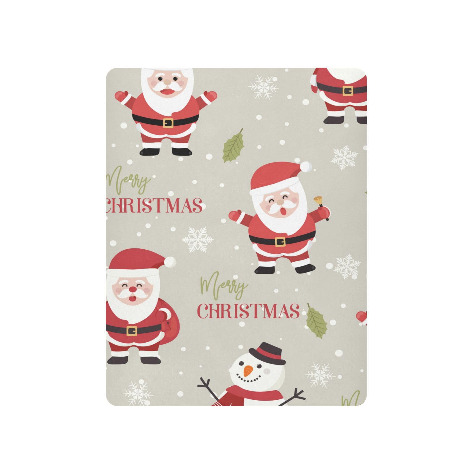 Moudou Christmas Santa Claus Playard Sheet for Boy Girls, Soft Breathable Fitted Toddler Sheet for Standard Playard Bed Mattress, 39 x 27 x 5 Inch