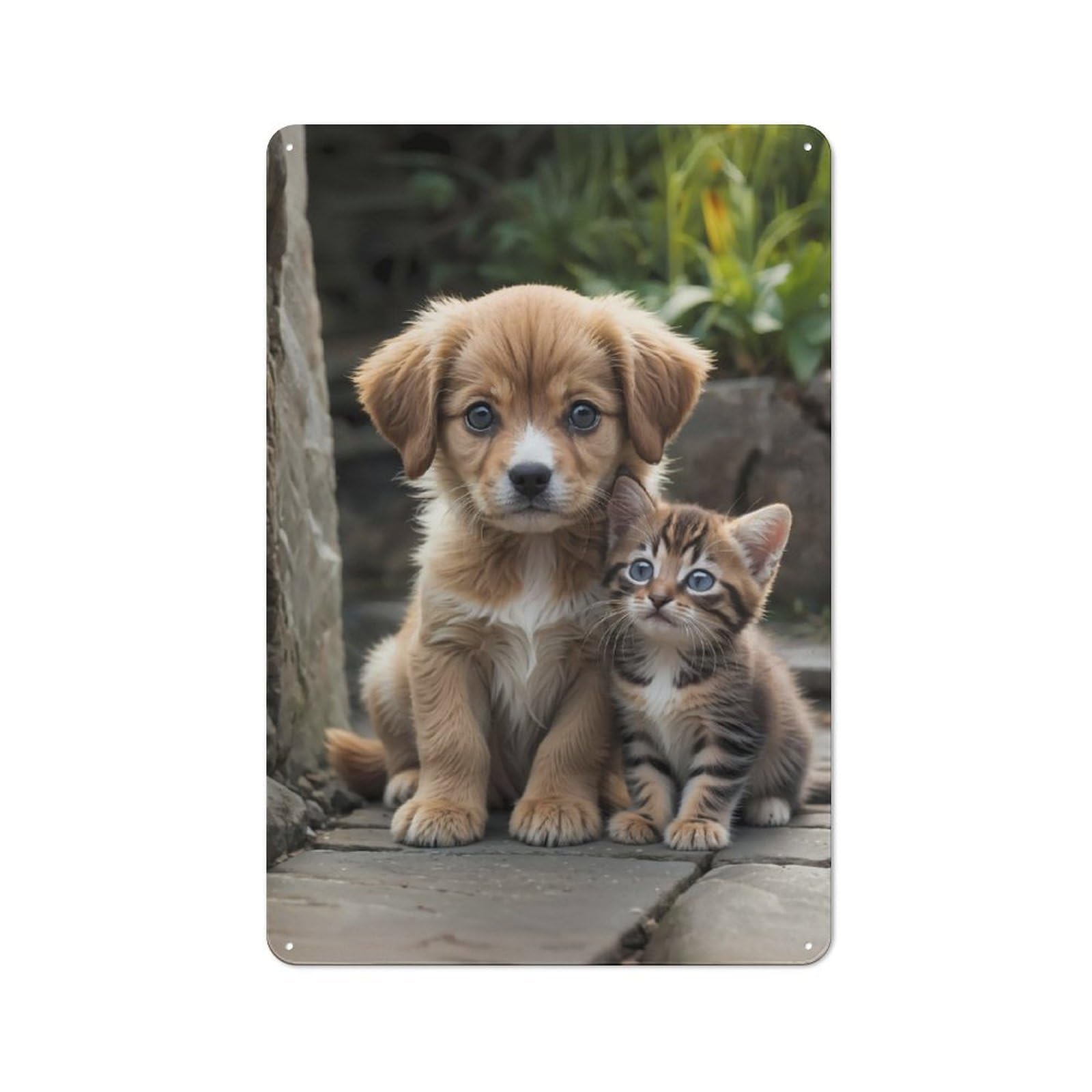 Junmoney Cubs Tin Wall Plaque 30X20cm With For Living Room Or Hallway, For Garage, Workshop And Man Cave Decoration