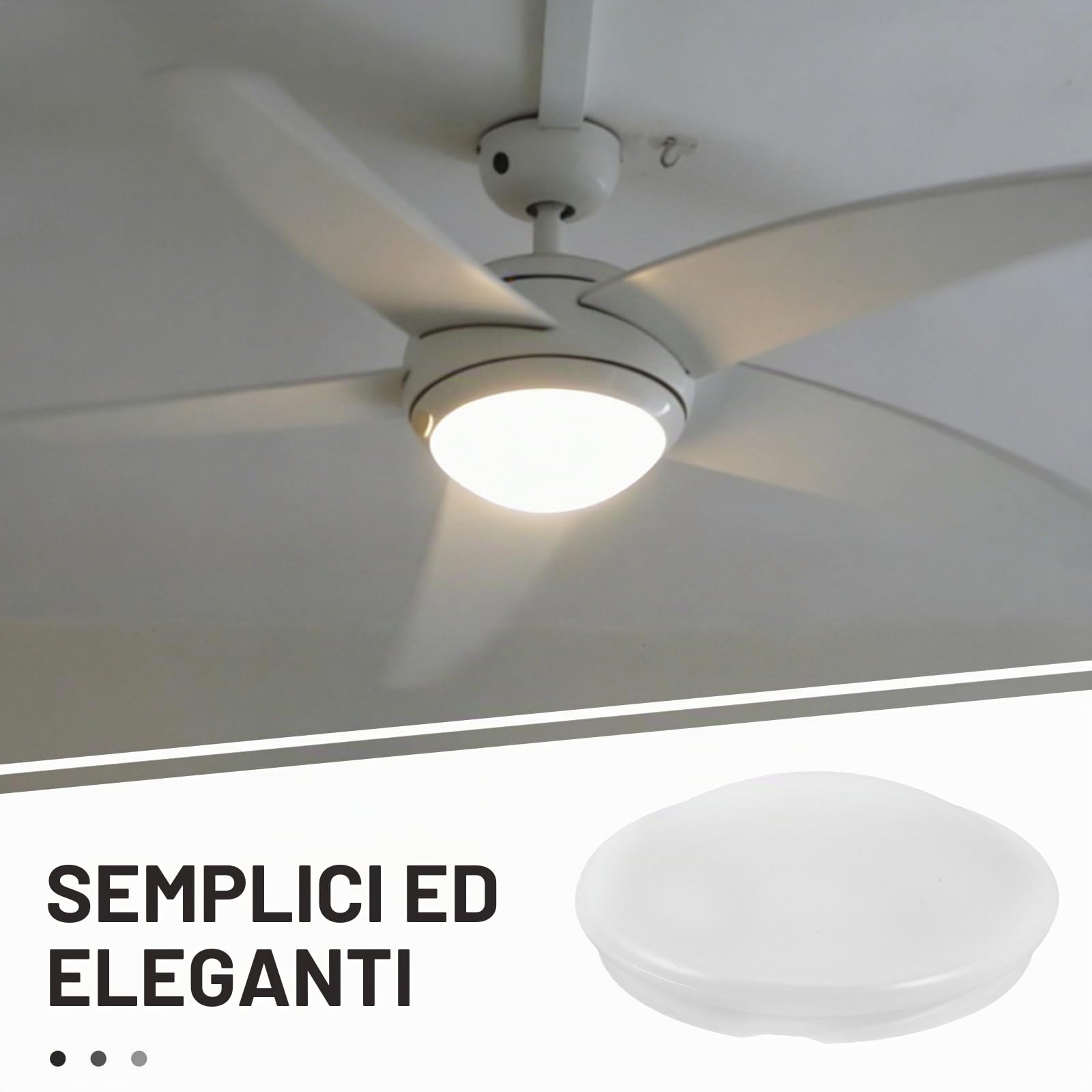 Copertura di Ricambio per Ventilatore da Soffitto, Paralume a Cupola in Acrilico, 19 CM di Diametro, per Camera da Letto e Studio