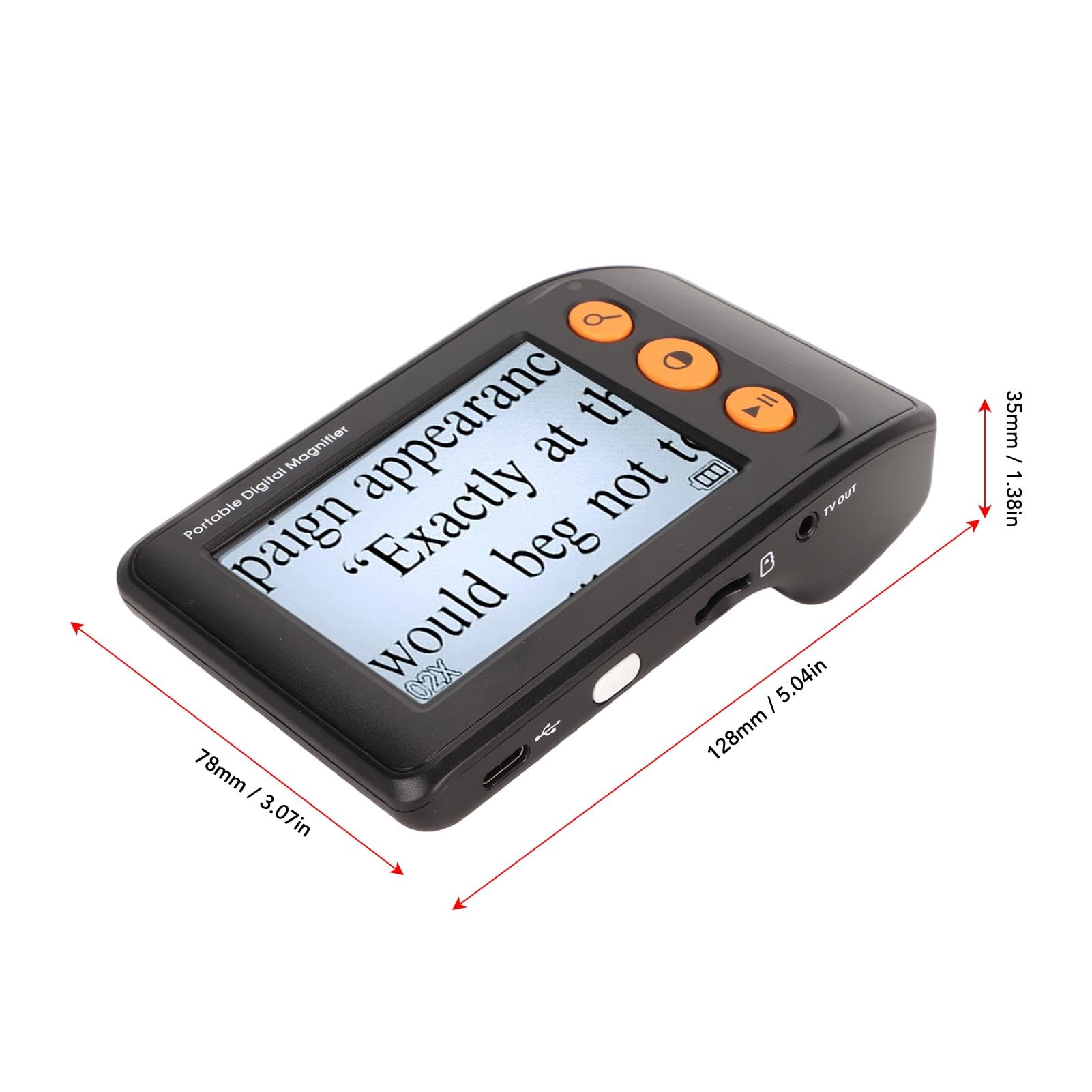 Lente D'Ingrandimento Digitale, Lente D'Ingrandimento Video Portatile Portatile con Ingrandimento 2X‑25X, Schermo LCD da 3,5 Pollici, Ausili di Lettura Elettronici con Uscita AV