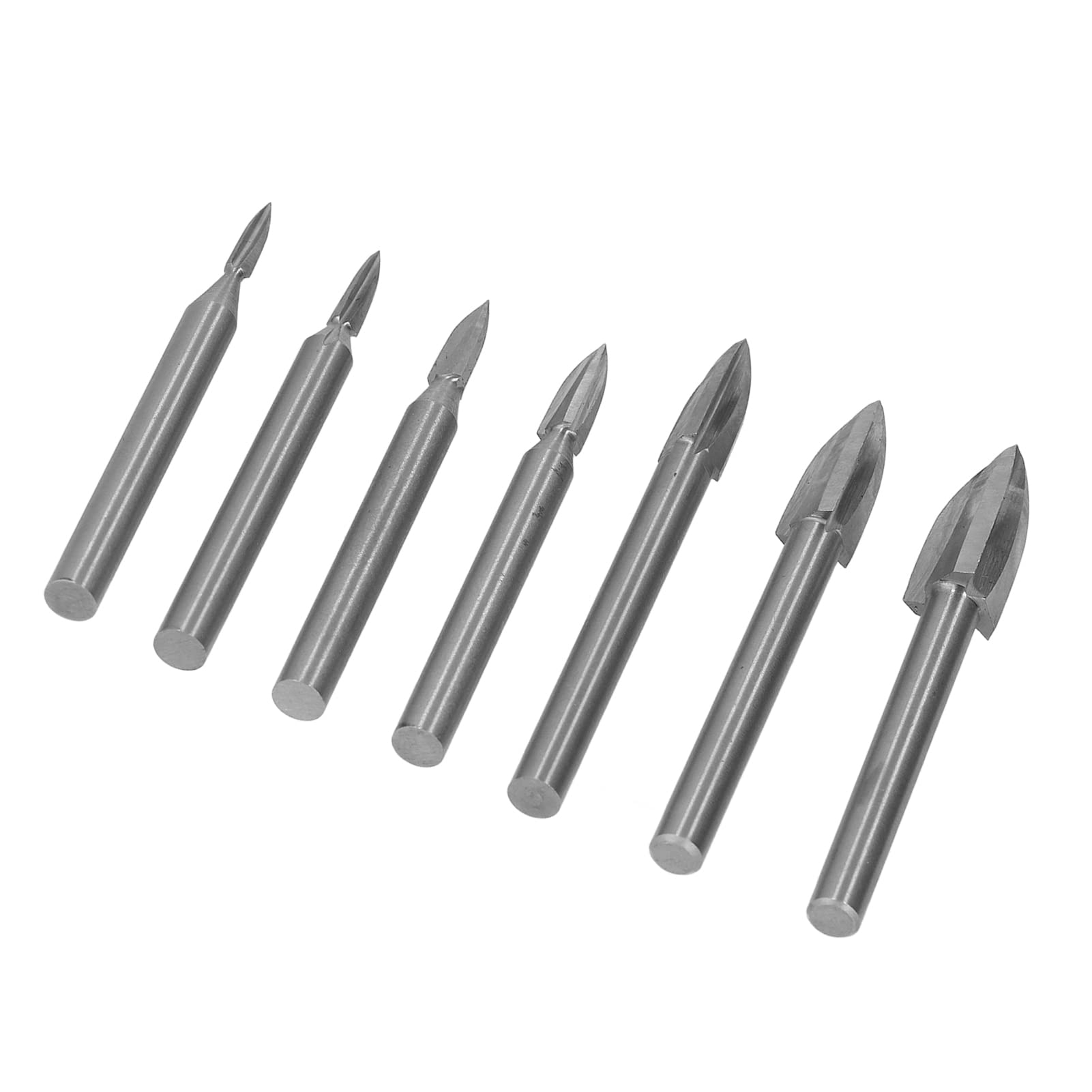 7Pcs Engraving Drill Bit 6mm Shank High Speed Steel Carving Tool for Woodworking