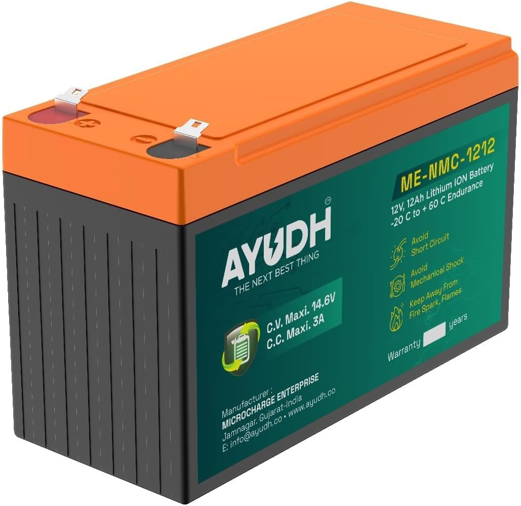 AYUDH 12V 14AH Lithium-ION Battery for Agriculture Spray Pump,Solar Street Light ETC (Don't use for UPS)