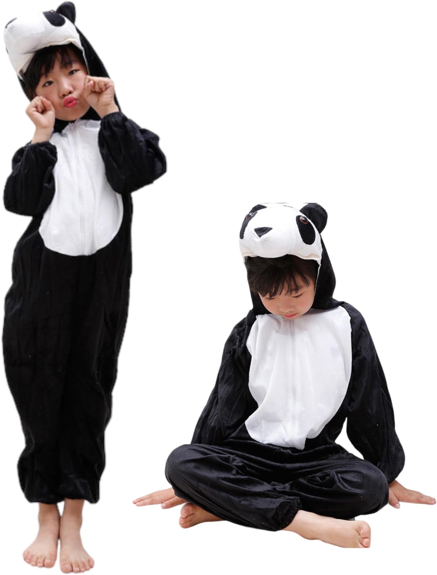 HIGHLAND Panda Costume for Kids 2-7 Years โ Animal Costumes for Kids & Toddlers โ Halloween Costume for Kids Boys Girls โ Hooded Panda Jumpsuit Animal Cosplay Costume Fancy Dress Outfit