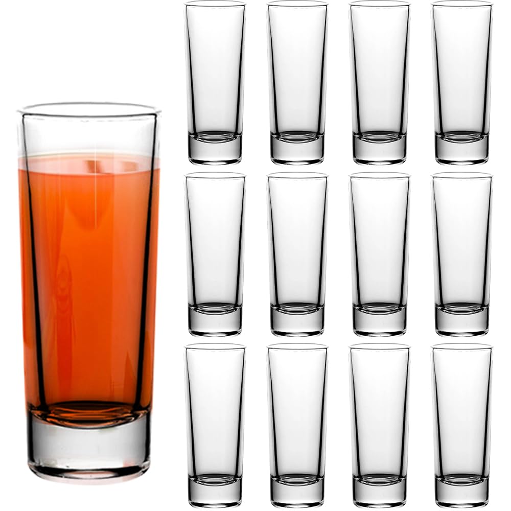 Set 12 Bicchierini Da Shot In Vetro 30 Ml – Base Pesante, Per Liquori, Cocktail E Whisky