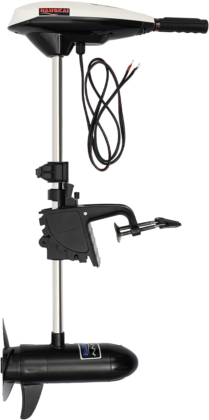 Motor Outboard Motor, 660w 12v 65lbs Electric Trolling Motor Electric Motor Driving Licence Free Boat Motor-Electric Height Adjustable 90° Tiltable With 5 Forward And 2 Reverse Gears