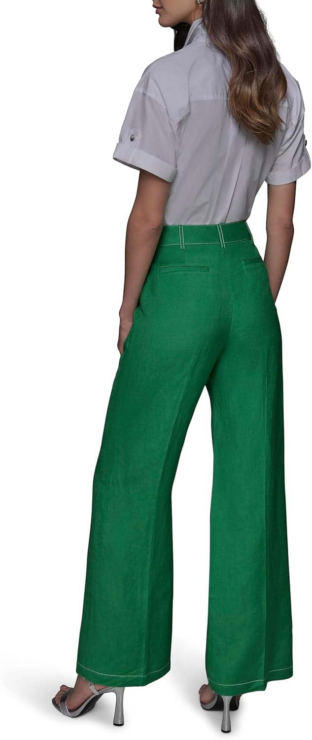 Karl Lagerfeld Womens Everyday Linen Essential Sailor Pant - Image 7