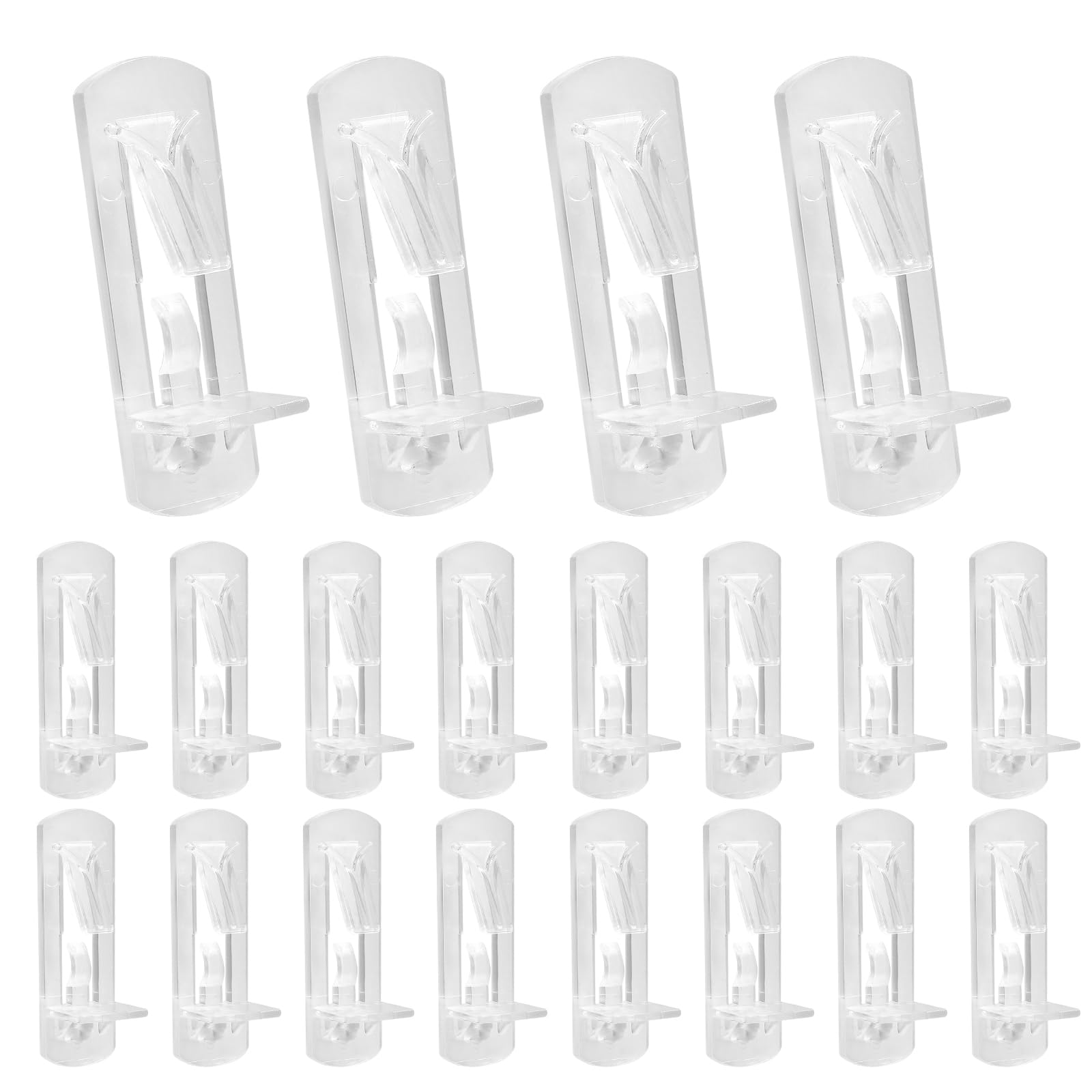 Hordion 20pcs Plastic Locking Shelf Pins, 7.9mm Clear Shelf Support Pegs
