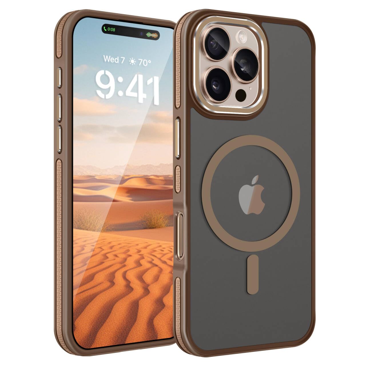 Fingic for iPhone 16 Pro Case[Compatible with Magsafe][Military-Grade Protection Shockproof] Support Magnetic Car Mount Slim Non-Slip TPU Rugged