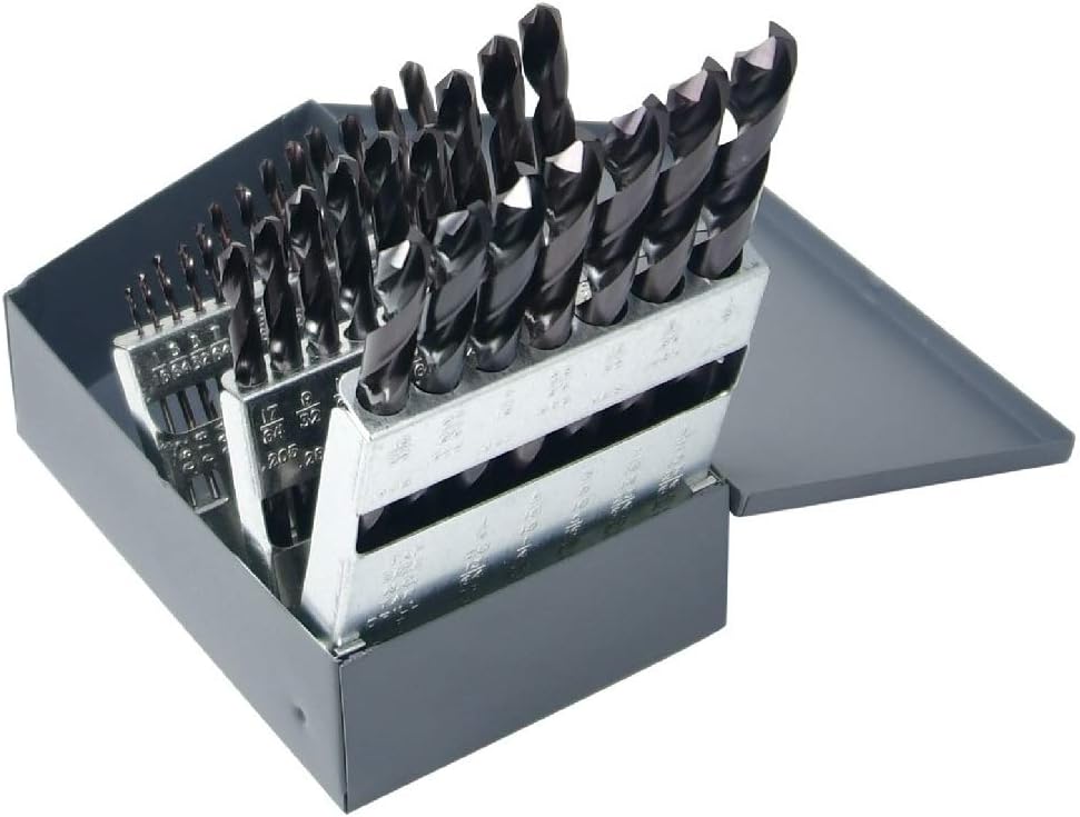Chicago Latrobe 49027 1/16 in.-1/2 in. Titanium Aluminum Nitride Finish High Speed Steel 135-Degree Split Point Twist Drill Bit Set (29-Piece Set)