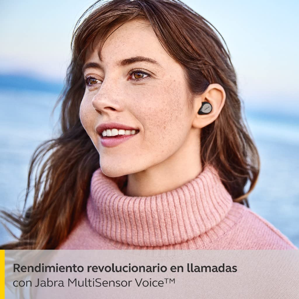 Jabra Elite 7 Pro Bluetooth In-Ear, Auriculares inalámbricos True Wireless con cancelación Activa del Ruido Ajustable, Color Negro/Titanio, 3 Tamaños de geles para los oídos