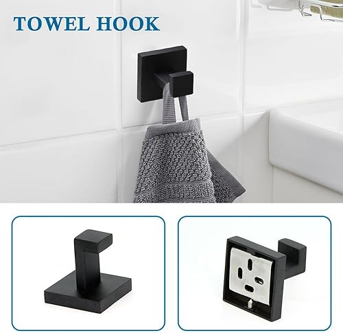 Miniatura 3 de Juego de accesorios de baño de 10 piezas, juegos de toallero, incluye toallero, soporte para toallas y gancho para toallas de baño, kit de