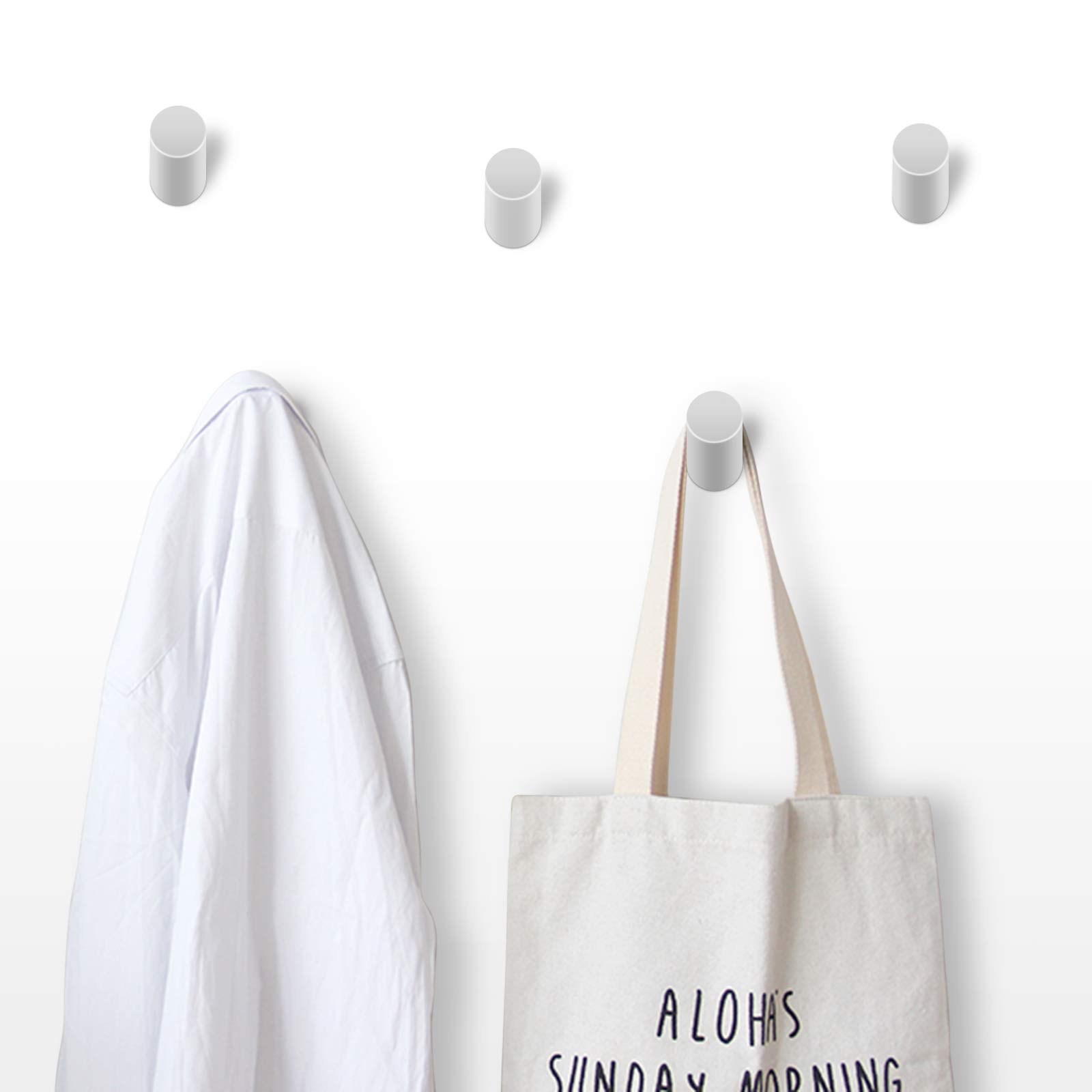 Ganci Appendiabiti In Legno Di Rovere - 5 Pezzi Bianchi, Per Cappotti E Borse, Portata 15 Kg - Foto 14