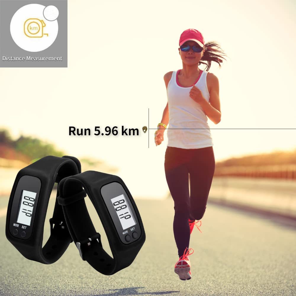 Pulsera reloj inteligente, pod¨®metro y contador de calor¨ªas (Negro)