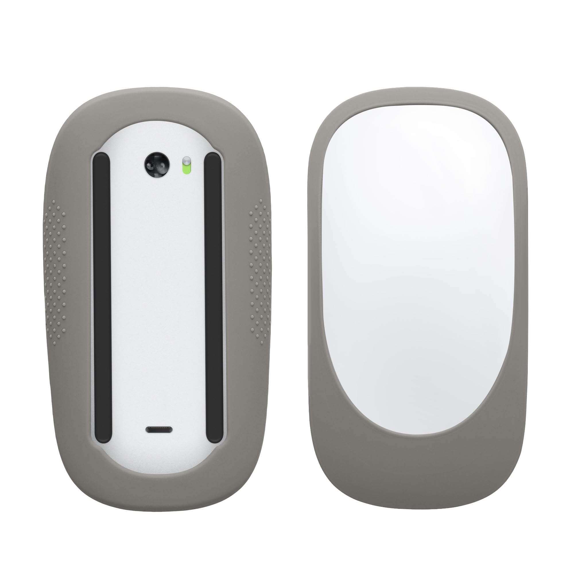 kwmobile Cover Compatibile con Apple Magic Mouse 1/2 Custodia - Pellicola Protettiva in Silicone - Protezione Morbida Antiscivolo - Grigio