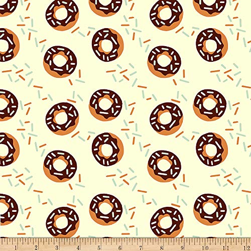 Paintbrush Studios Food Truck Donuts Cream, Quilting Fabric by the Yard