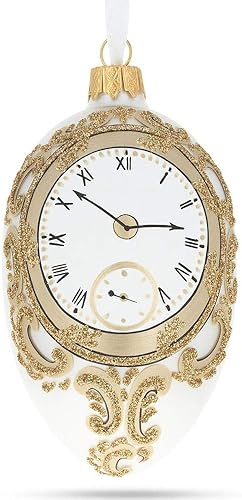 1903 The Clock Royal - Adorno de cristal de huevo de 4 pulgadas