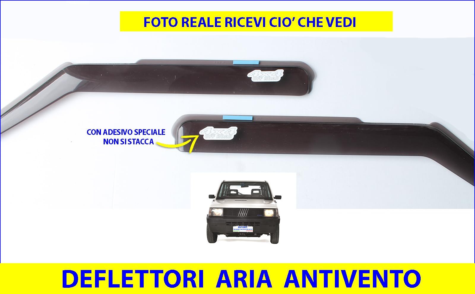 Deflettori Aria Panda 4x4 Sisley dal 1986 al 2003 finestrini porte anteriori antiturbo sportivi per auto 4x4 prima serie macchina 12.68-4X4