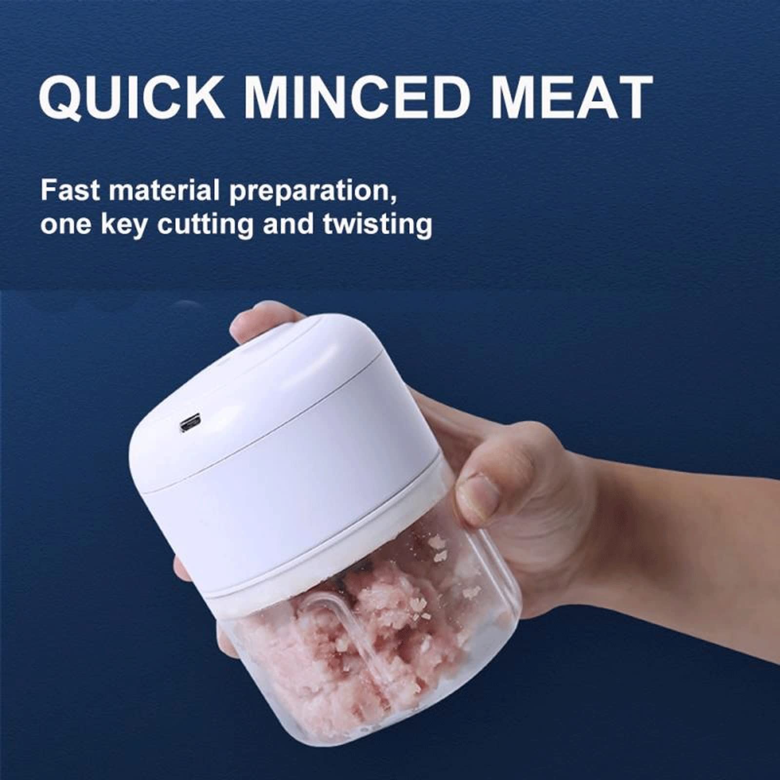 MRKU Prensa de ajos de Cocina, fácil de Usar, Ahorra Tiempo, machacador eléctrico Multiusos, Resistente y Duradero, Mini trituradora, picadora, Carga USB.