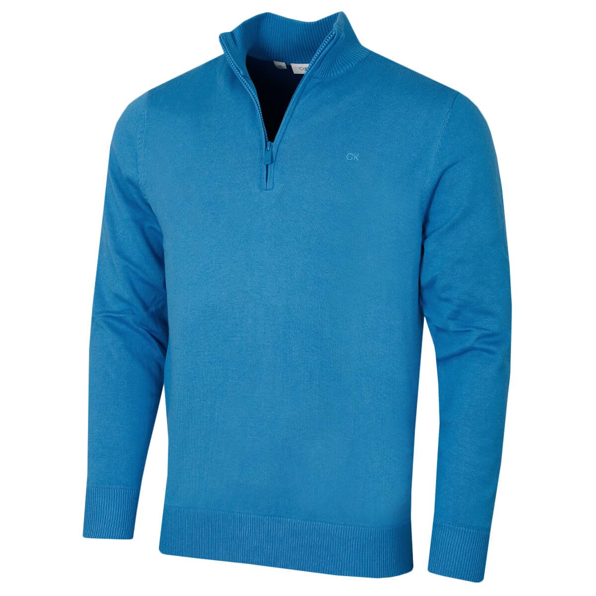 Calvin Klein Mens Campus 1/2 Zip Sweater - Summer Blue - XXXL