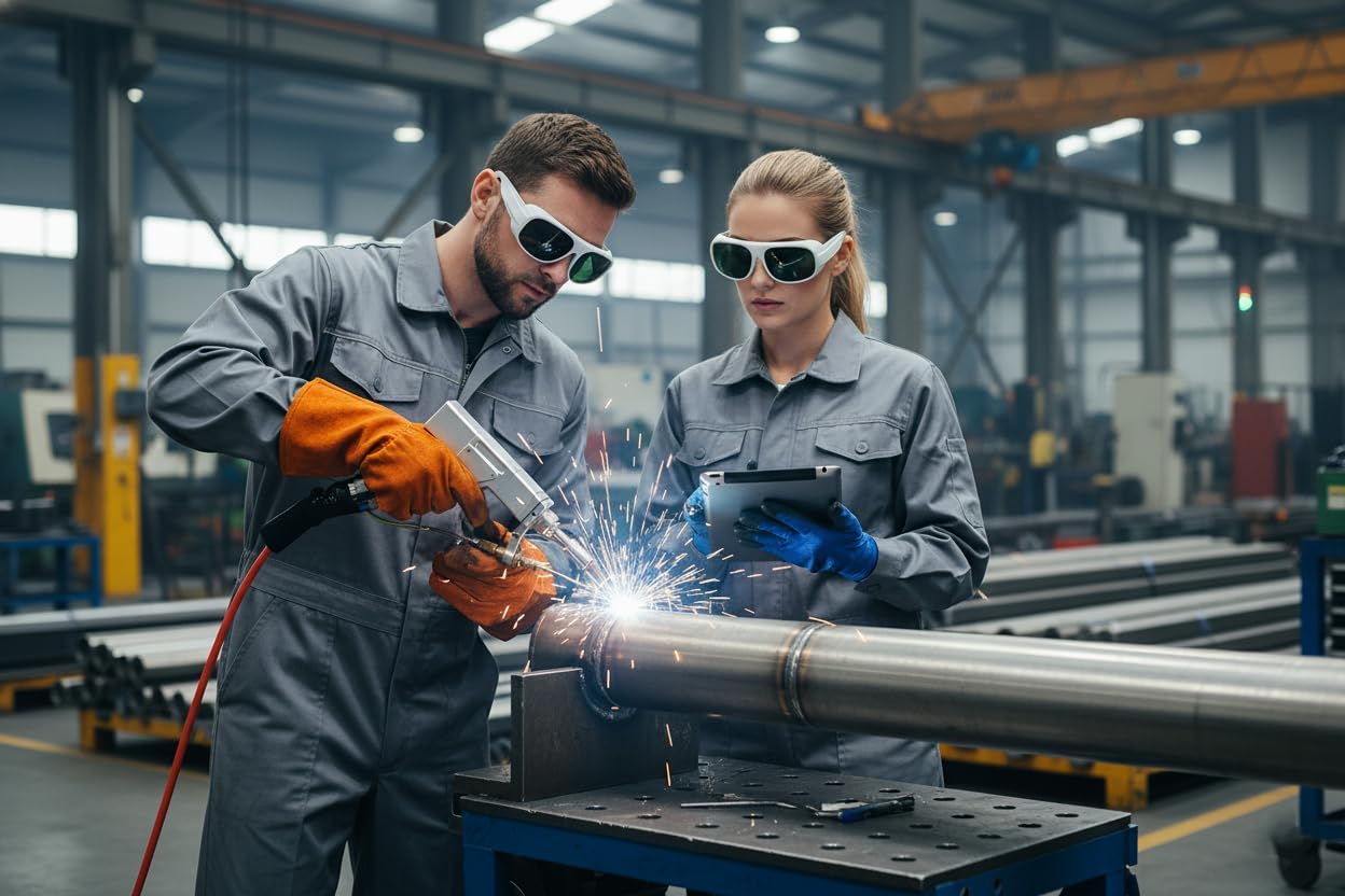 LaserPair OD8+ DIN4 900-1100nm Laser Safety Glasses, black Frame #52 for Fiber Laser & Handheld Laser Welding