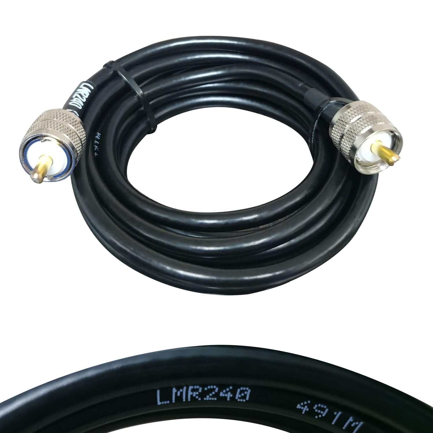 SIGNALPLUS PL259 CB Coaxial Cable KMR-LMR240/ UHF Male to UHF Male Coax Cable for CB Radio Antenna, 10ft Coax Cable Extension