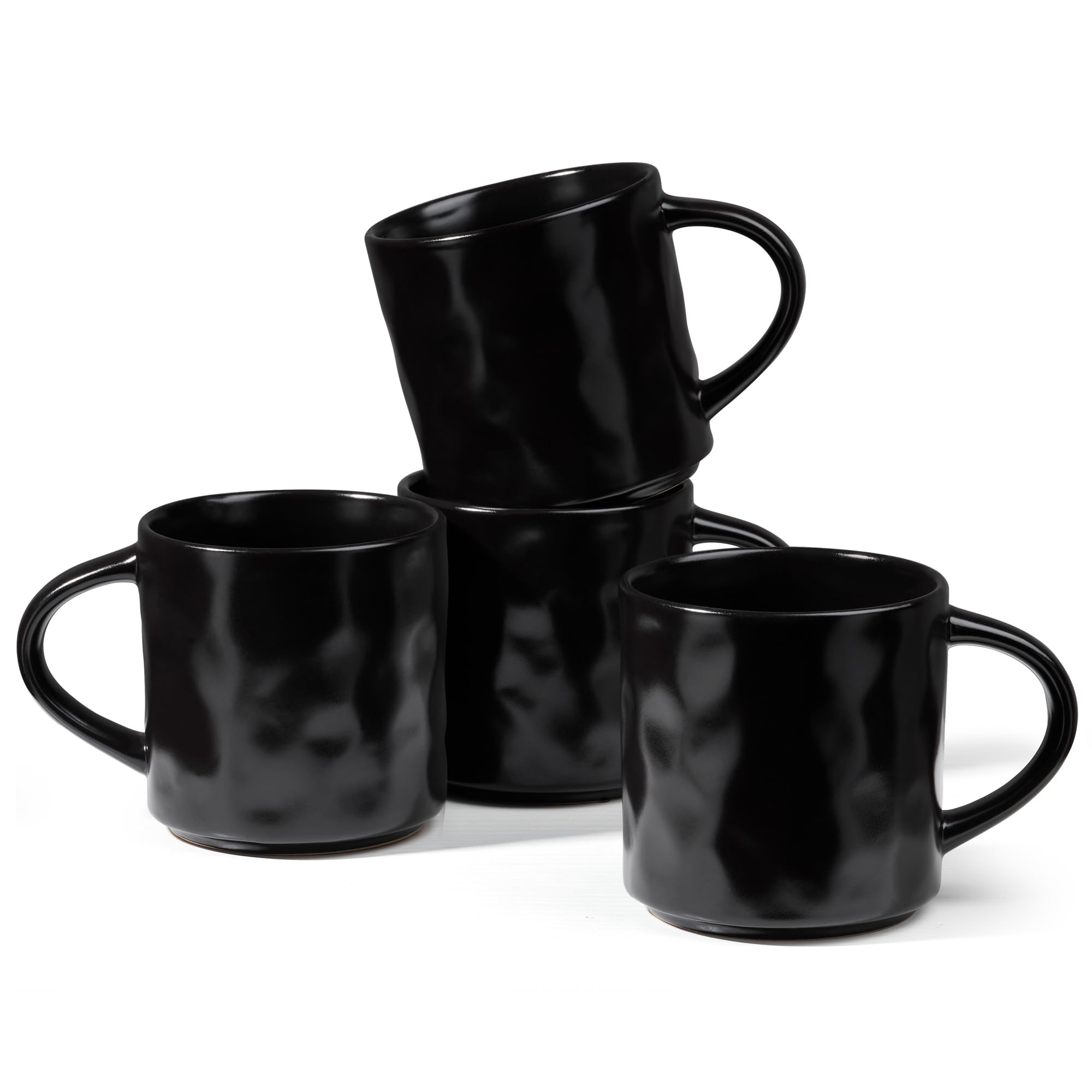 Herogo Stoneware Coffee Mug Set of 4, 400 ml Ceramic Coffee Cup with Handle