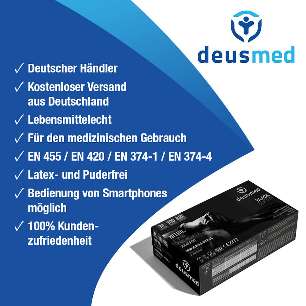 Einweghandschuhe schwarz, Nitrilhandschuhe L, Einmalhandschuhe mit 1000 Stück / 10 Boxen, Handschuhe Einweg, puderfrei, latexfreie Gummihandschuhe, Nitril Handschuhe in S, M, L, XL verfügbar