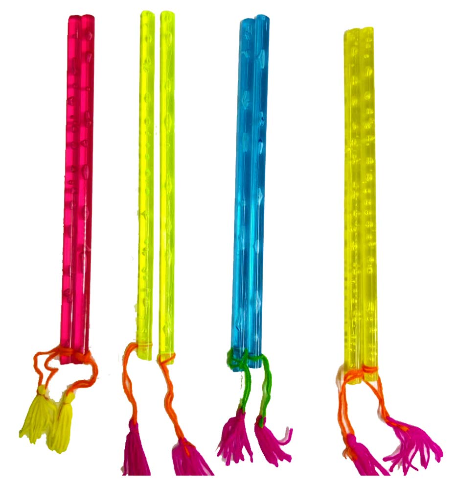 DMS RETAIL PVC Dandiya Sticks for Navratri Garba Dance Sticks for Kids Kollatam Dandiya Stick 9 inches Set of (2)