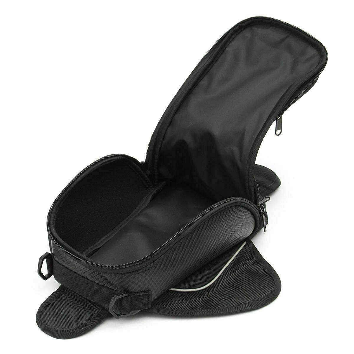 Riloer Wasserdichter Motorrad-Tankrucksack mit USB-Ladegerät, Schwarz