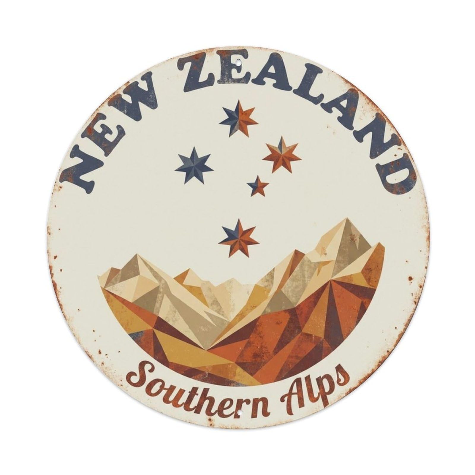 New Zealand Landscape Travel Natural Country Journey Metal Tin Sign