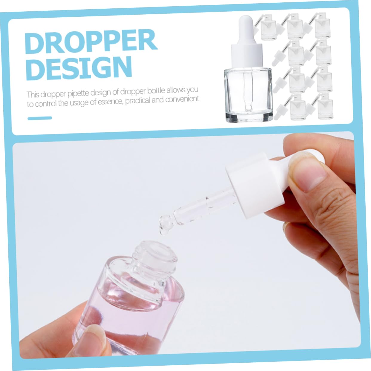 20 Stück Pipettenflaschen aus Glas 15ml Auslaufsicher und Luftdicht für Ätherische Öle Kosmetik und Reisen
