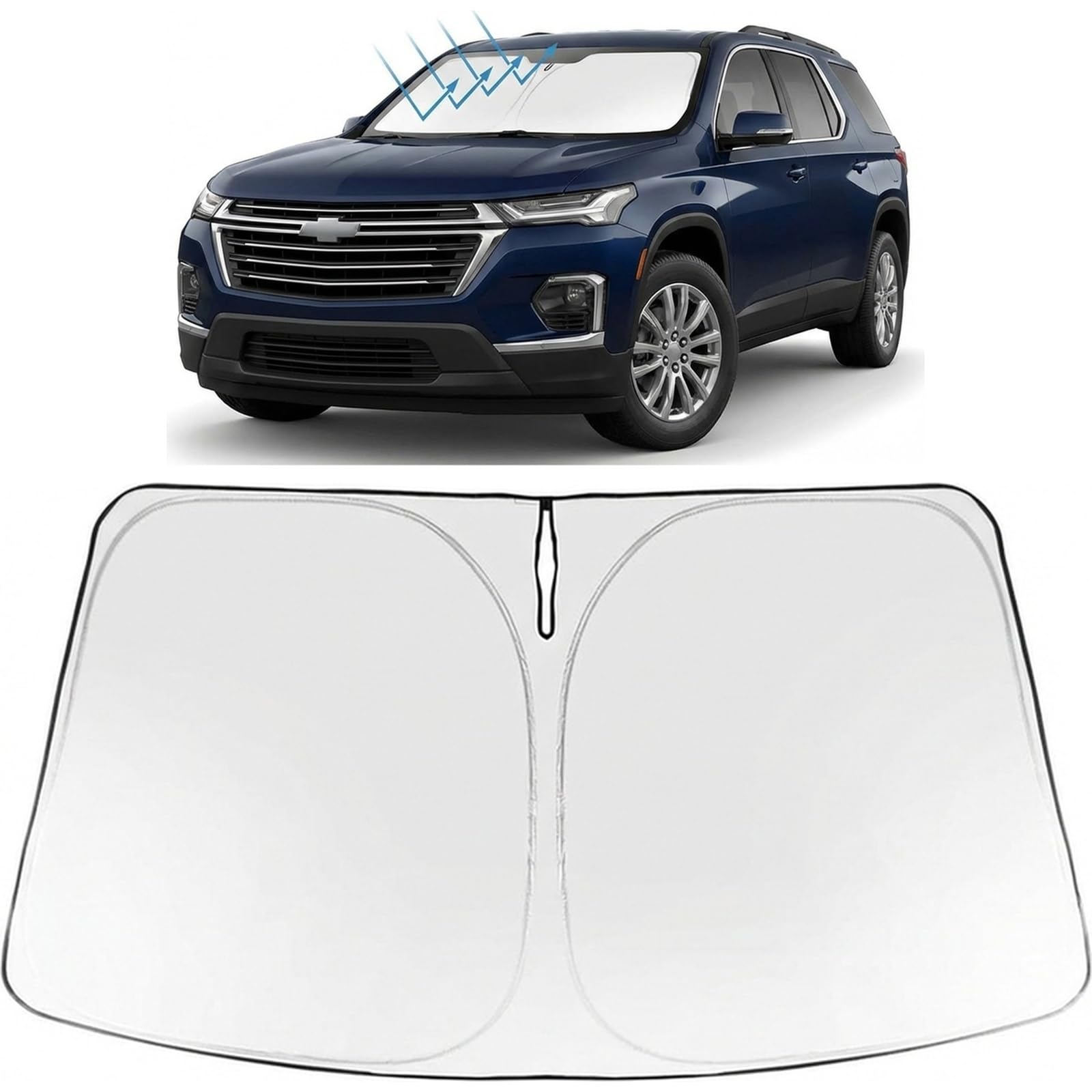 Proadsy Custom Fit Car Windshield Sun Shade for 2024-2026 Chevy Traverse