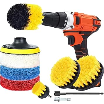 Outgeek 9PCS Drill Brush Kit Professional Reusable Cleaning Brush Multicolor Drill Scrubber Sets Drill Scrubber Brushes for Kitchen