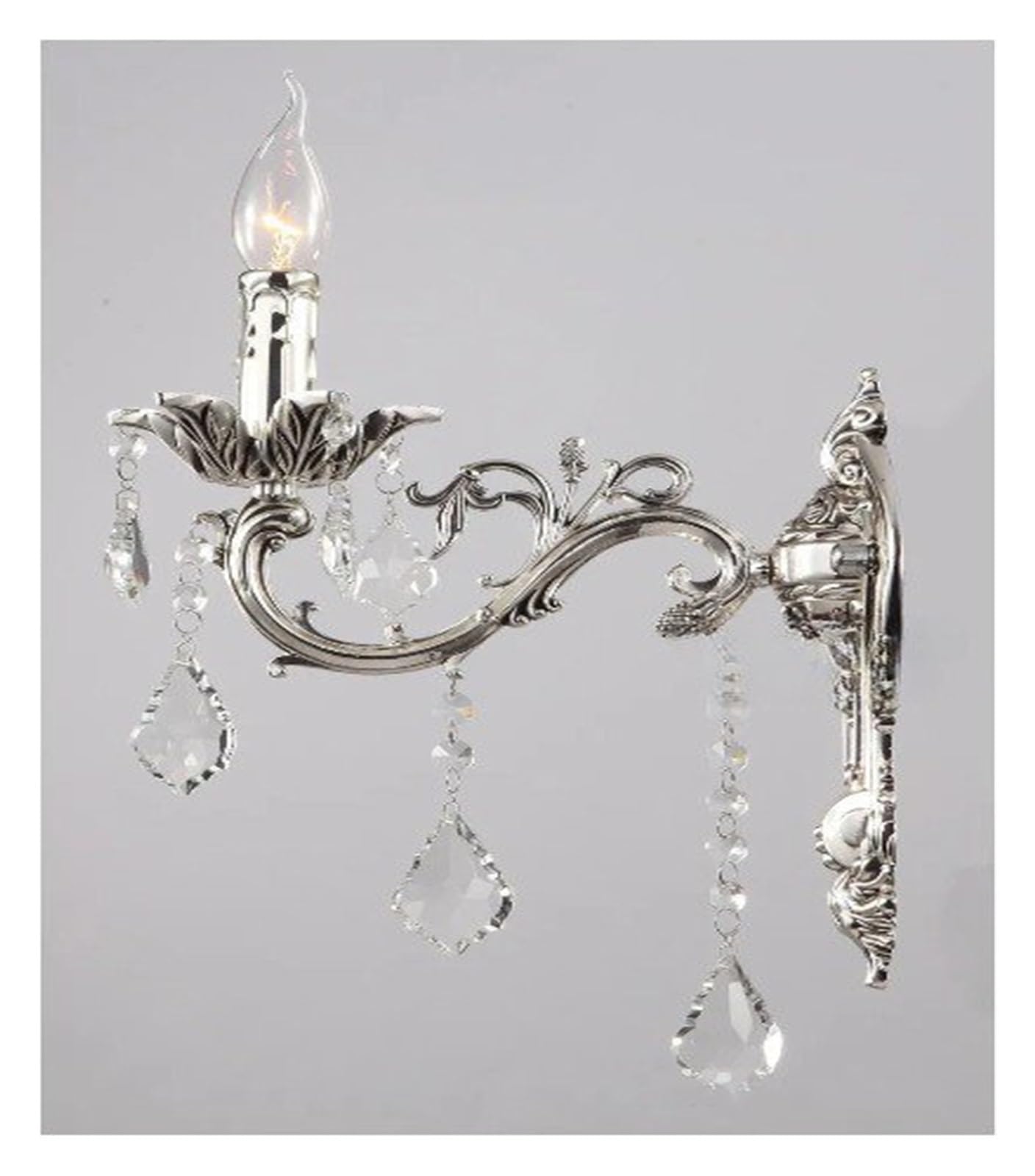 VDOQTLJT Crystal Wall Light Silver Sconces Lamp Brackets Night Indoor Decoration Lighting LED Chandelier Ceiling(Silver,Warm white)