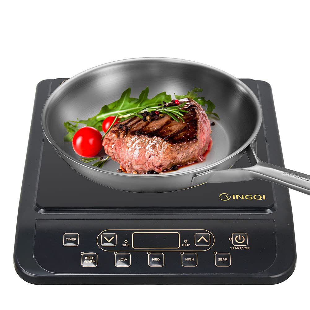 INGQI Portable Induction Cooktop Hot Plate Countertop Burner,1750 watt Induction Cooker, Touch Senso