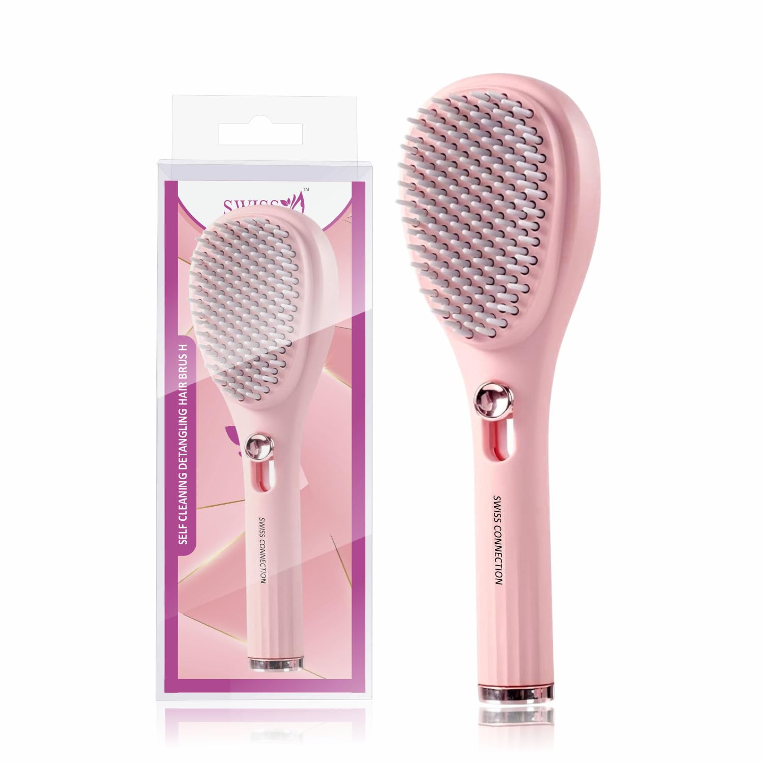 Self-Cleaning Hair Brush with Built-In Scalp Massager | Detangling & Anti-Frizz Brush for All Hair Types-image-20