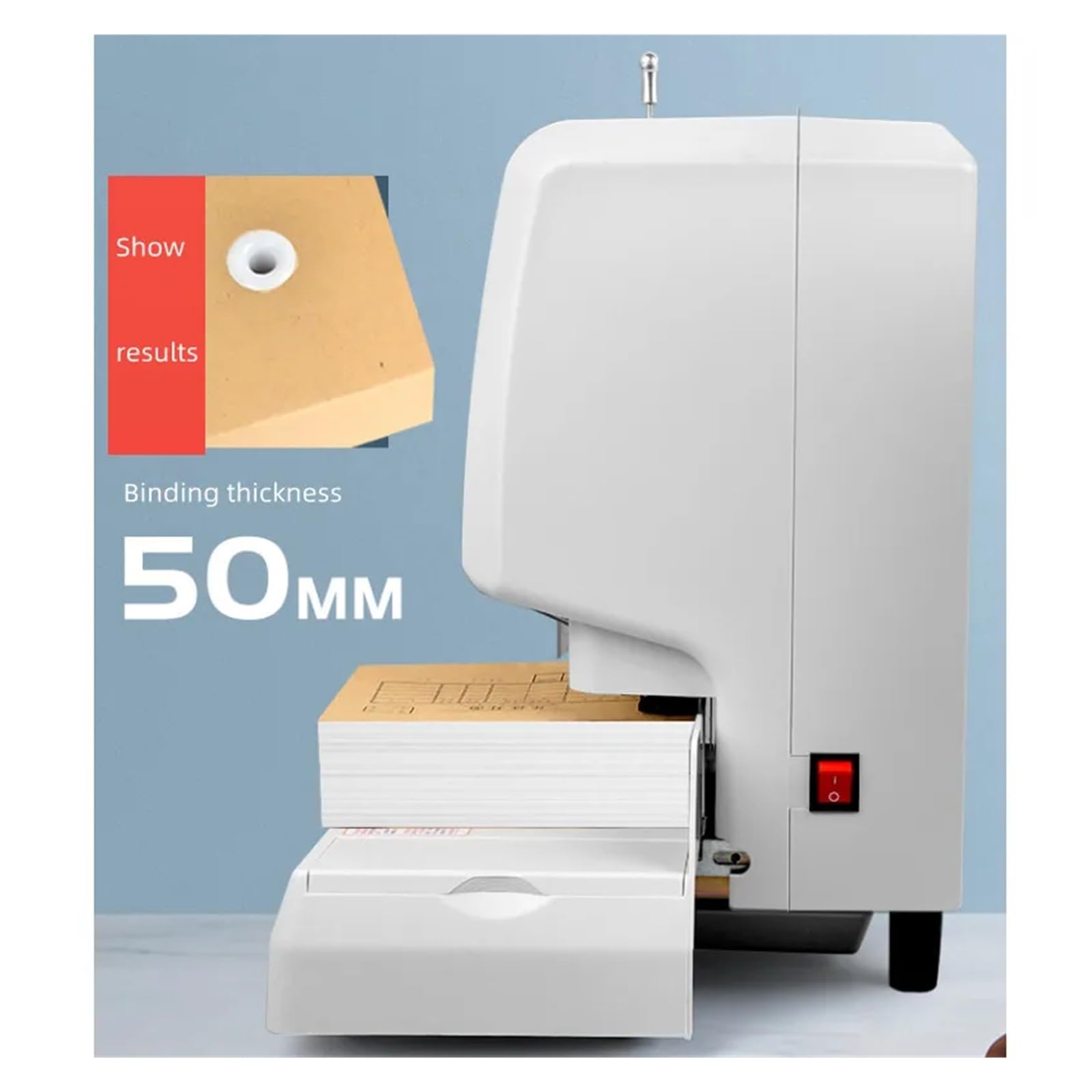 Macchina rilegatrice, GD569 Mac automatica for rilegatura di buoni, punzonatrice elettrica da 5 cm, mac for l'installazione di colla for tubi con rivettatura a caldo per ufficio e uso domestico(Set2)
