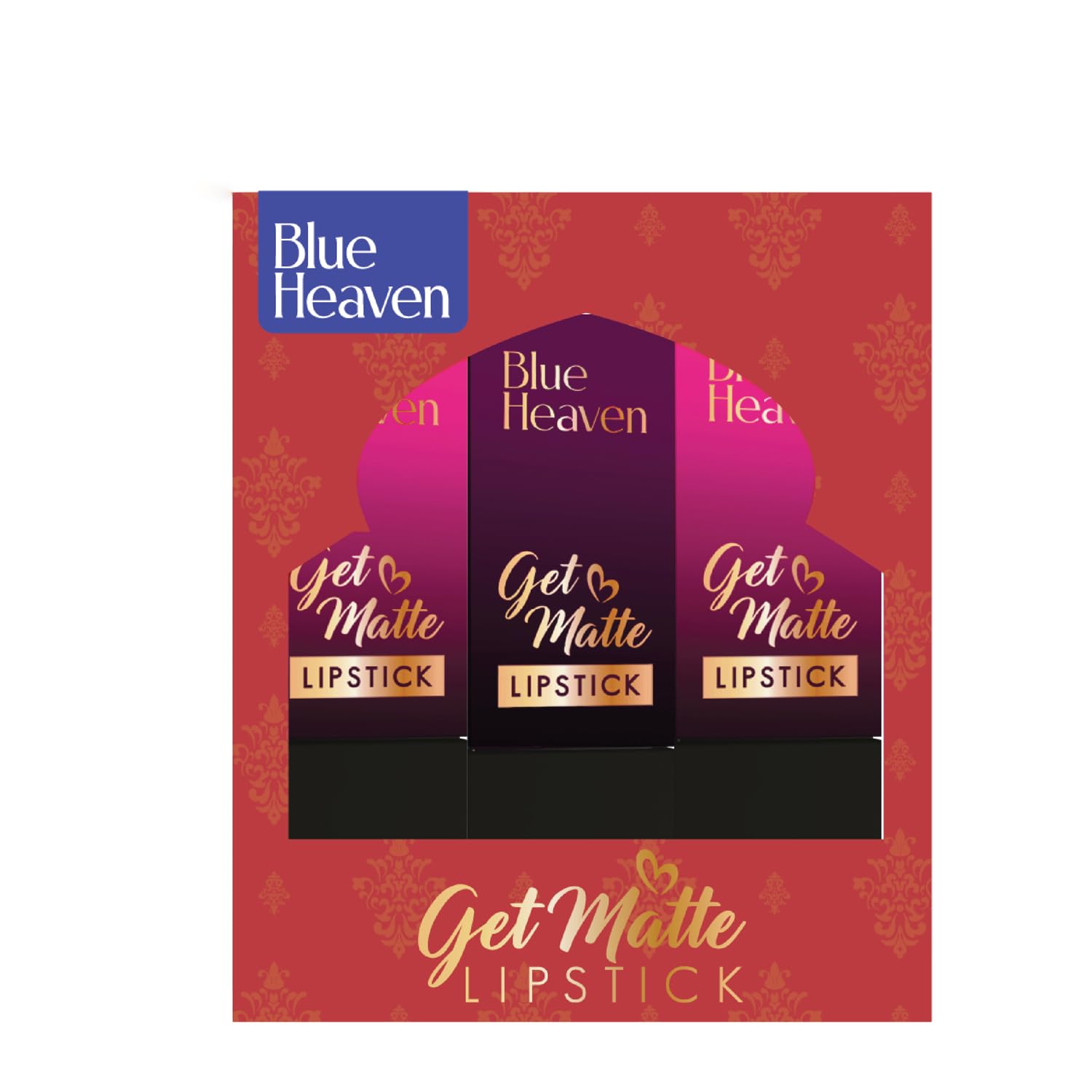 Blue Heaven Get Matte Lipstick Pack of 3, Long Lasting, Light Weight Lipsticks for Women, Moisturizing Matte Lipstick, Plum, 12g-image-1