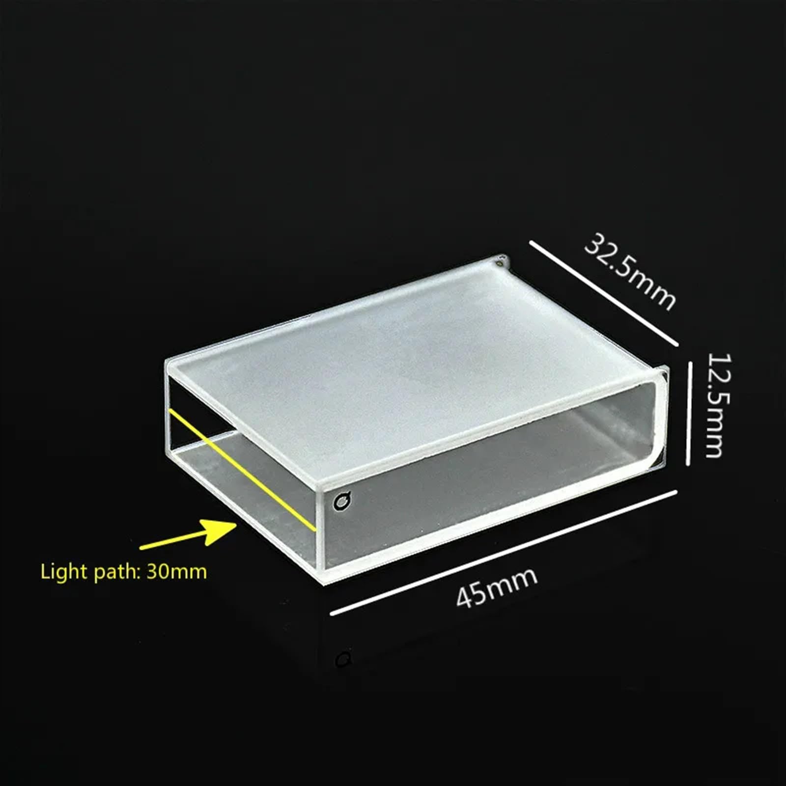 Célula de muestra líquida, Celdas de absorción de cuarzo de 30 mm, cubeta de cuarzo de 10,5 ml for espectrofotómetro, tecnología de sinterización de frita, paquete de 2