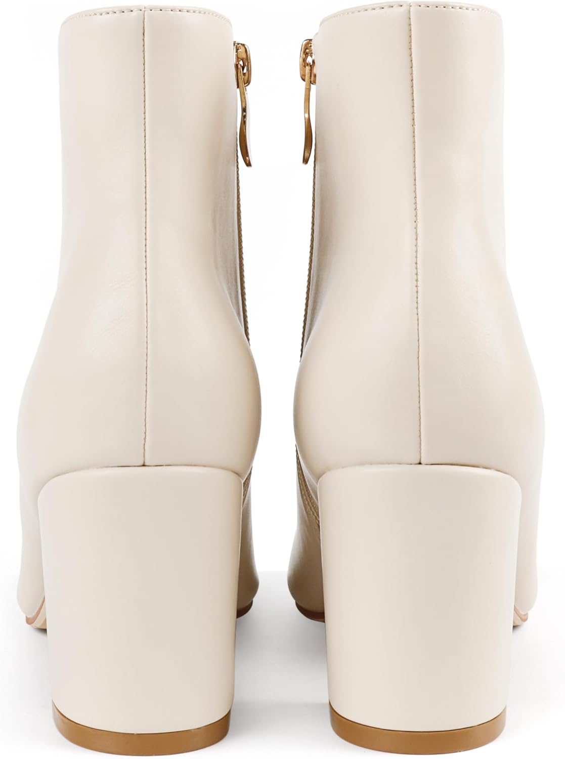 JOY IN LOVE Women's Ankle Boots Chunky Block Heel Pointed Toe Zipper Booties - Image 5