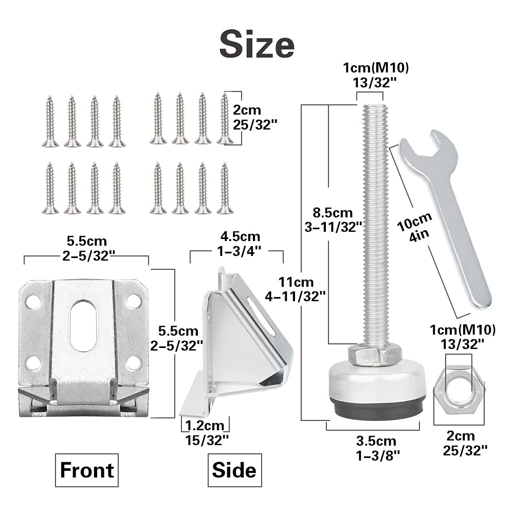 4 Pack Heavy Duty Leveling Feet, Furniture Leg Adjustable Load Levelers