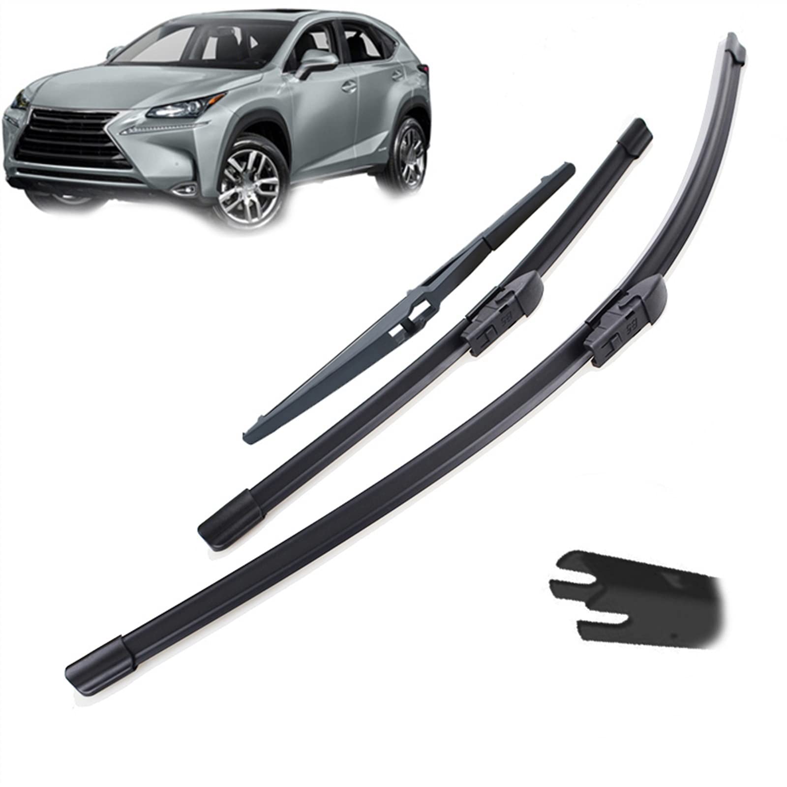 Juego Escobillas Limpiaparabrisas Para Ventana Delantera Coche 3 Uds. Para Lexus NX 200 300 NX200t NX300h 2014 2015 2016 2017, Limpiaparabrisas 2018 26 "+ 16" + 12" Parabrisas