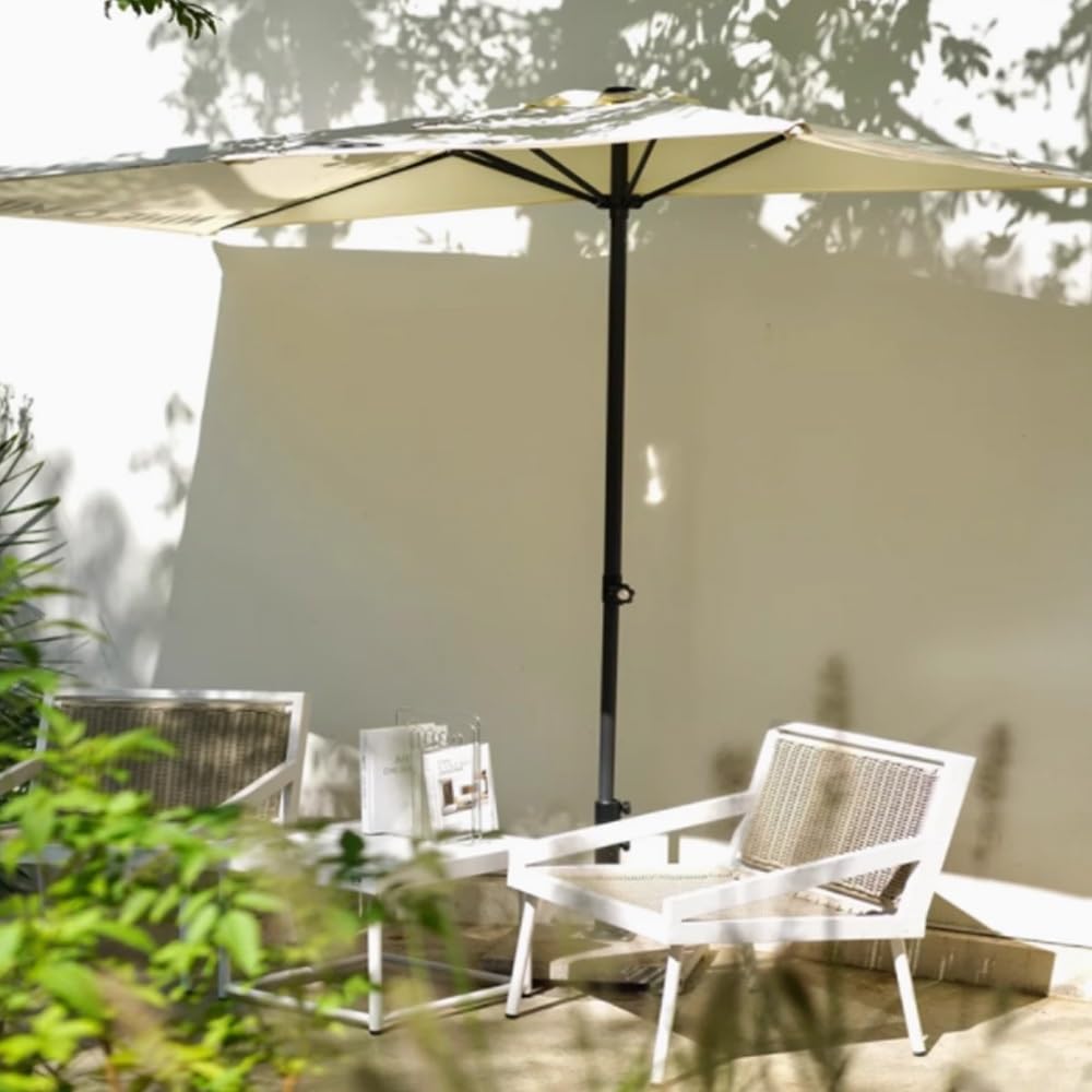 Regulowany parasol tarasowy 200/250 cm, zewnętrzna osłona przeciwsłoneczna do ogrodu, na plażę i taras, montowana na ścianie, ochrona przed promieniowaniem UV, beżowa osłona przeciwsłoneczna (200 x