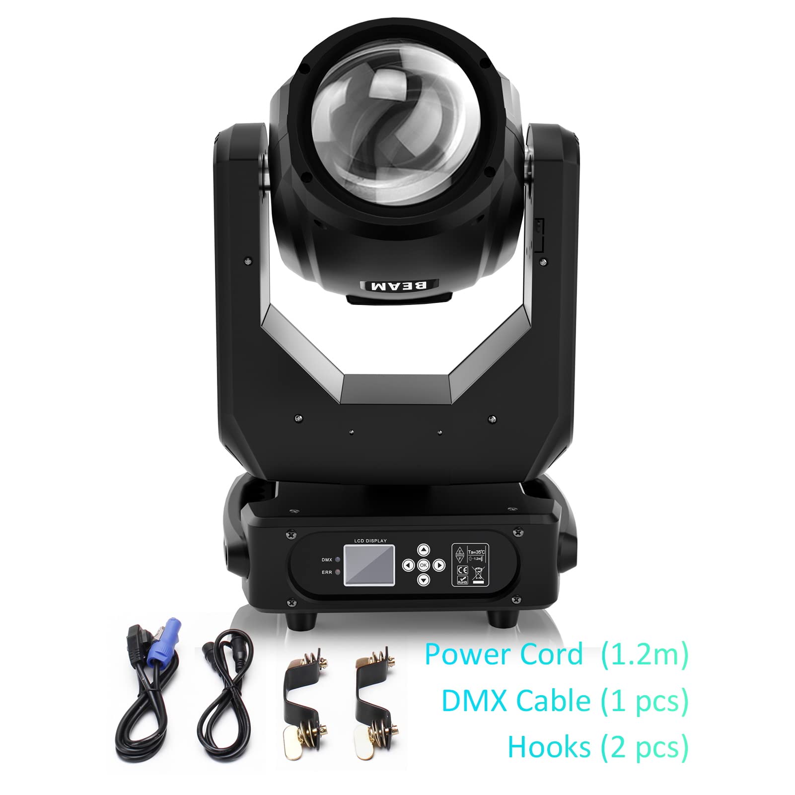 Cabeza Movil 280W Beam10R DMX Luces para Escenario RGBW Luces de Fiesta 17Gobos 15 Colores para Discoteca Boda DJ Party Navideña Iluminación (2PCS)