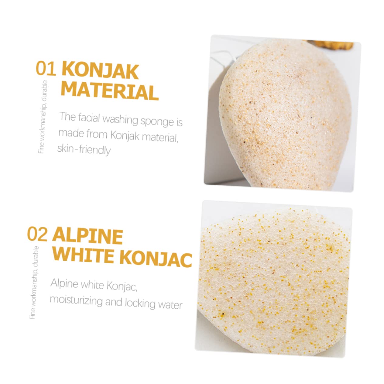 FRCOLOR 10 Stk Konjak-schwamm Schwämme Zum Reinigen Badeschwämme Zum Duschen Gesicht Saubere Schwämme Makeup Entferner Natürliches Gesicht Kosmetik Reisen Seetang Gesichtsreiniger