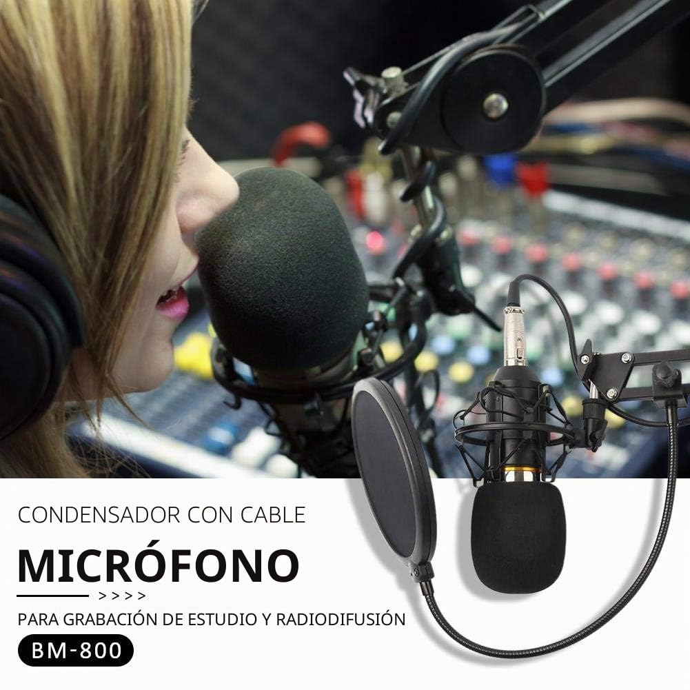 Micrófono BM 800 para estudio de condensador, grabación de voz, karaoke, micrófono para ordenador PC de YIDOBLO